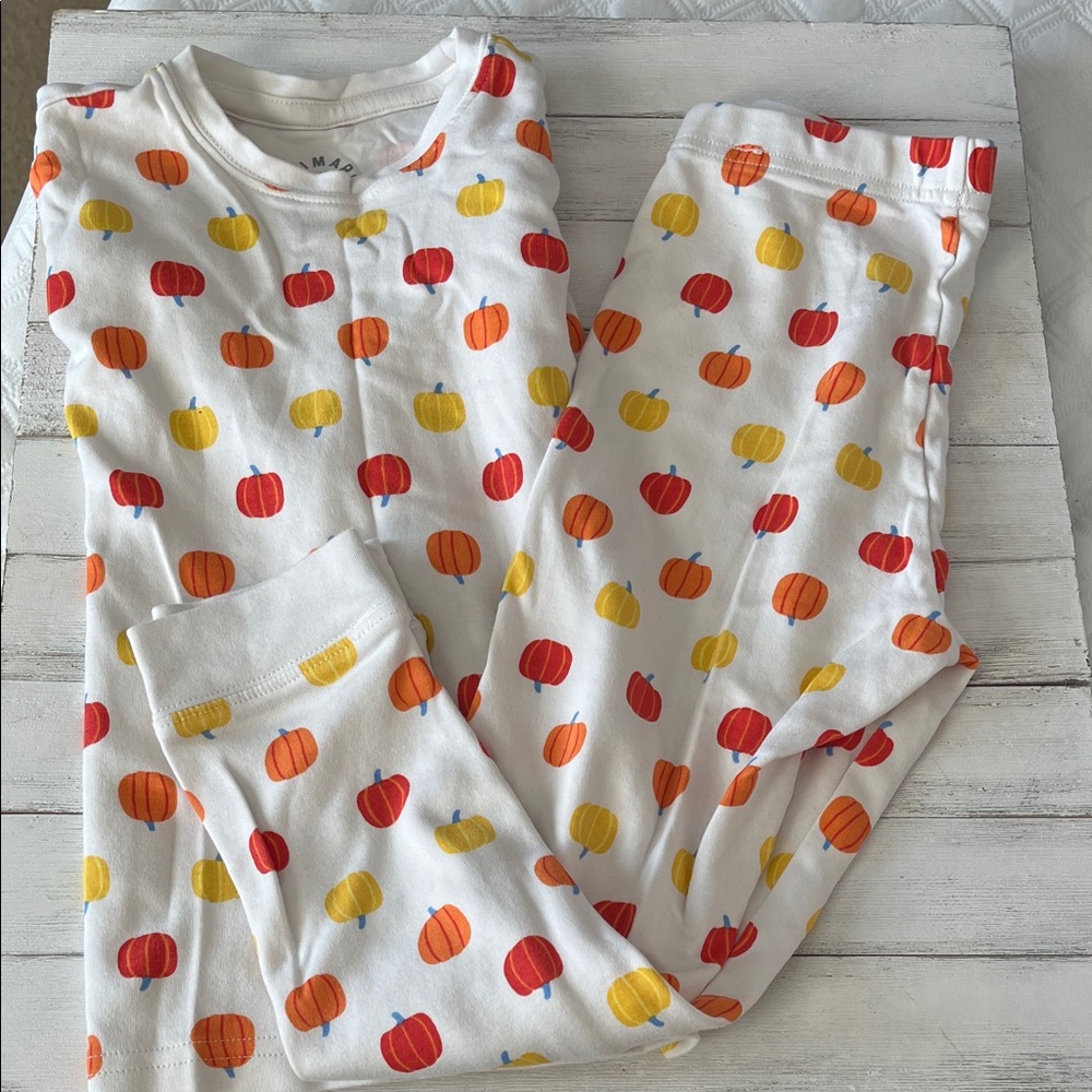 Primary Pumpkin Print Pajama Set